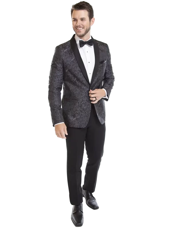 Man in a granite paisley jacket