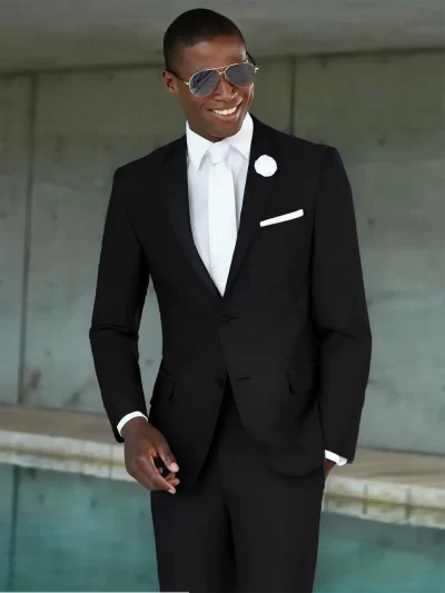Couture Stretch Black Suit
